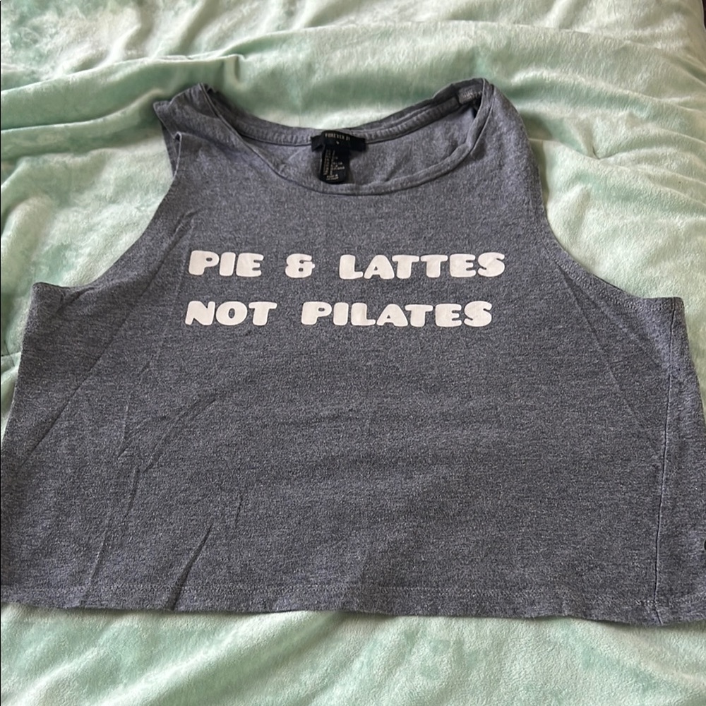 Forever 21 Gray Cropped Tank Top